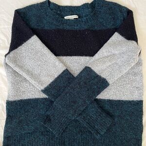 American Eagle Outfitters Teal and Gray Knit Sweater